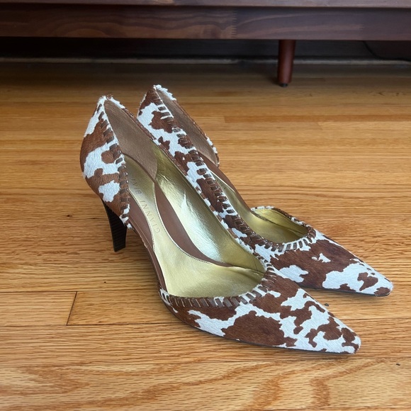 Gianni bini pony hair brown  and White Patterned Heels - Picture 2 of 4